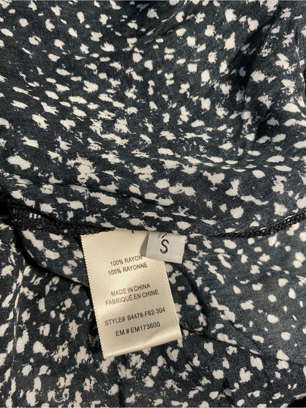 NWT Bella Dahl Black & White Printed Long-Sleeve Blouse - Picture 8 of 9